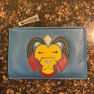 Anthropologie 100% Leather Zodiac Leo Lion Pouch